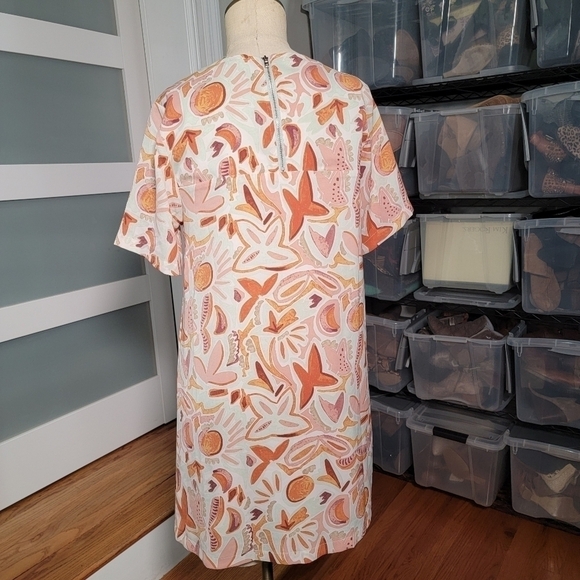 Entro Shift Dress Abstract print pastel earth tone neutrals Size Small - Picture 5 of 16